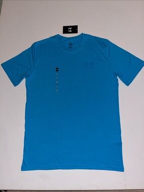 Under Armour T Shirt Men's M Sportstyle Chest Logo Short Sleeve Aqua Blue NWT